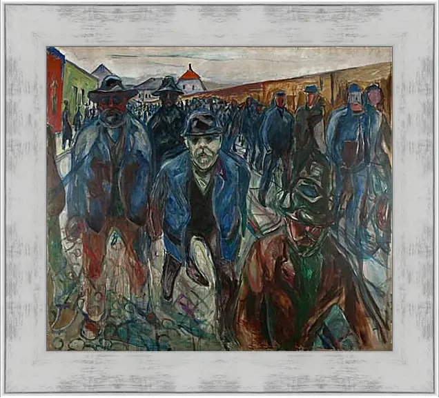 Картина в раме - Workers on their Way Home. Эдвард Мунк