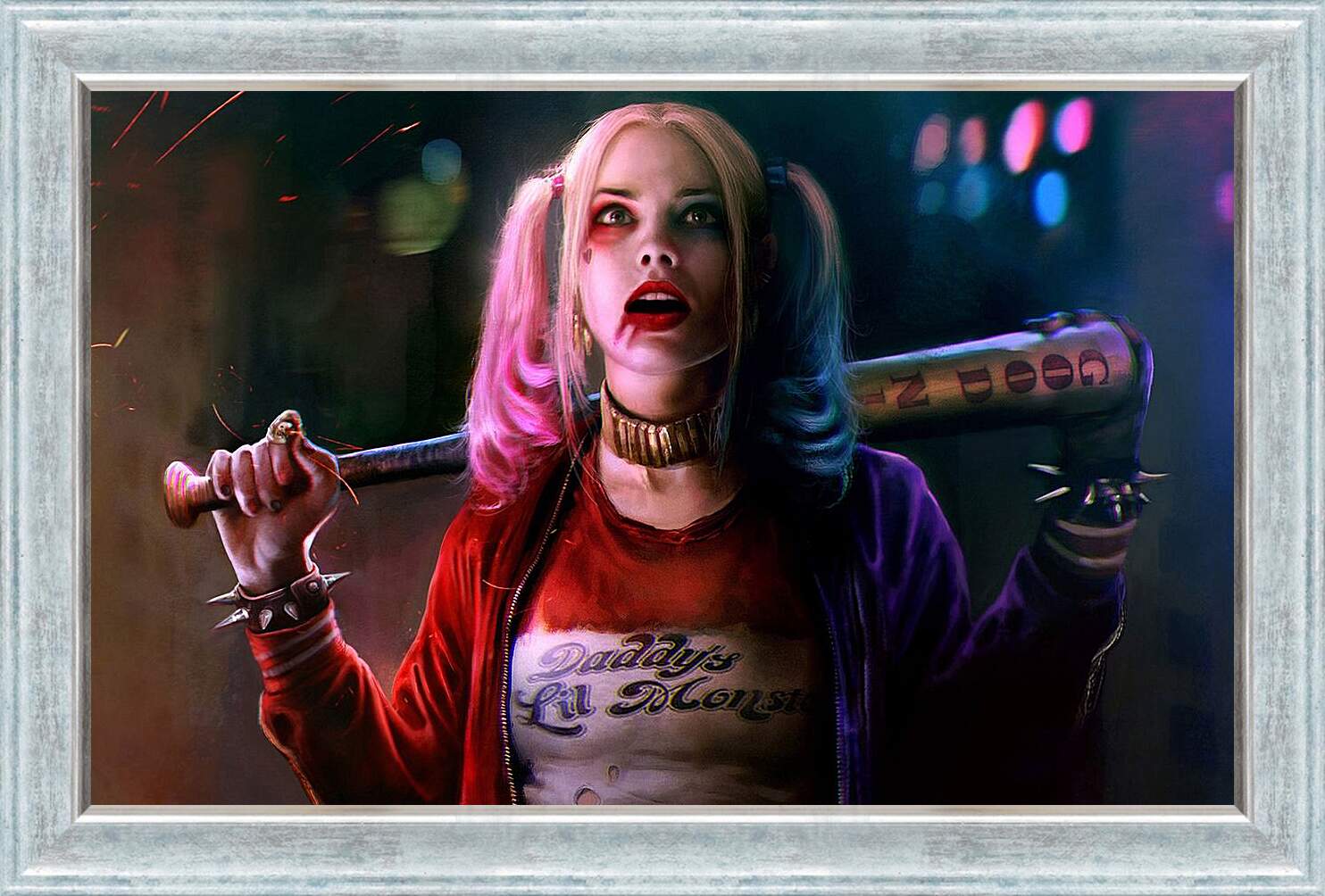Картина в раме - Харли Квинн (Harley Quinn) с битой