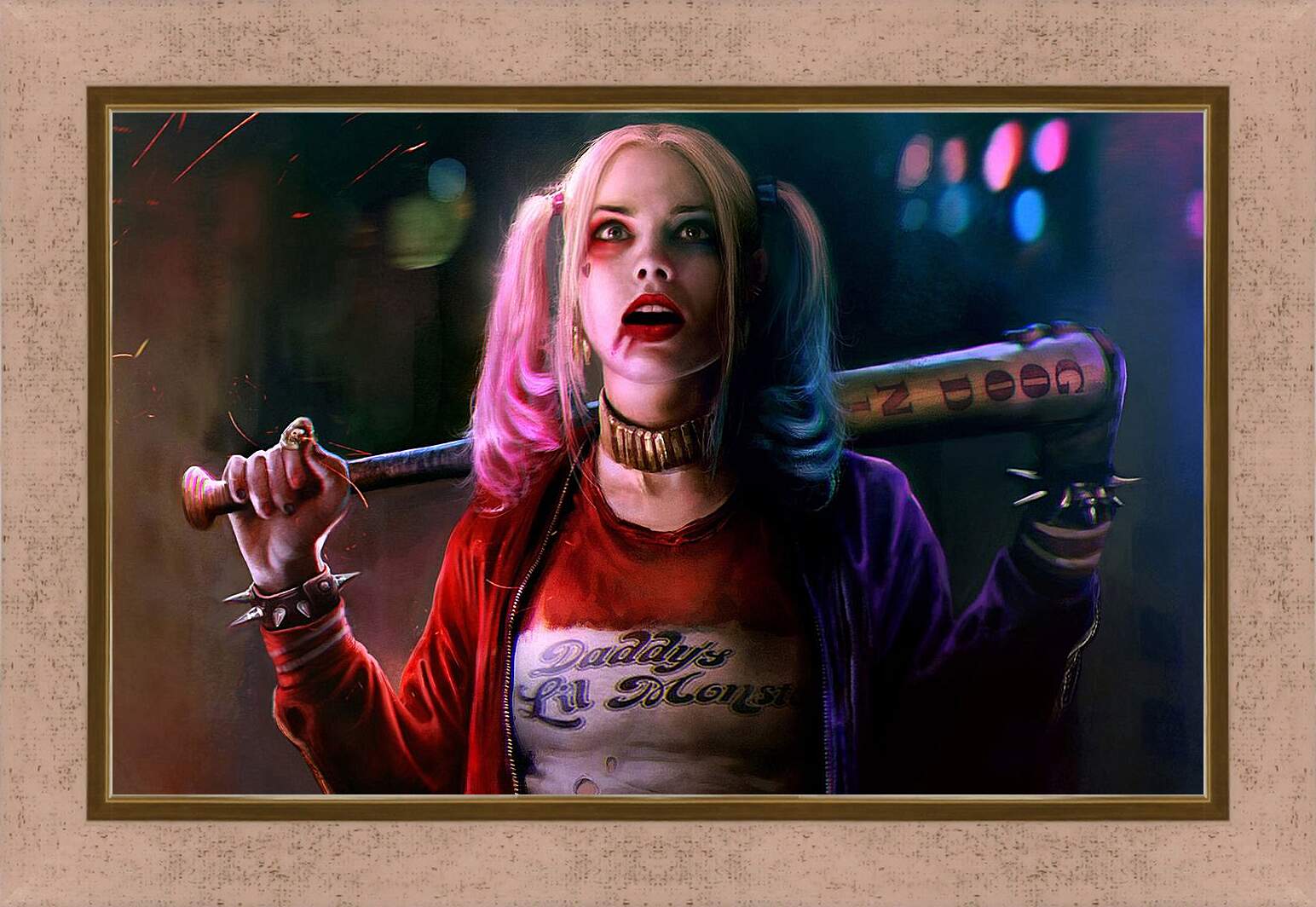 Картина в раме - Харли Квинн (Harley Quinn) с битой