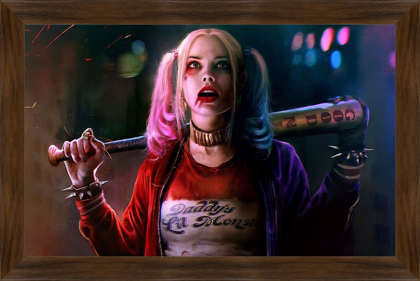 Картина в раме - Харли Квинн (Harley Quinn) с битой