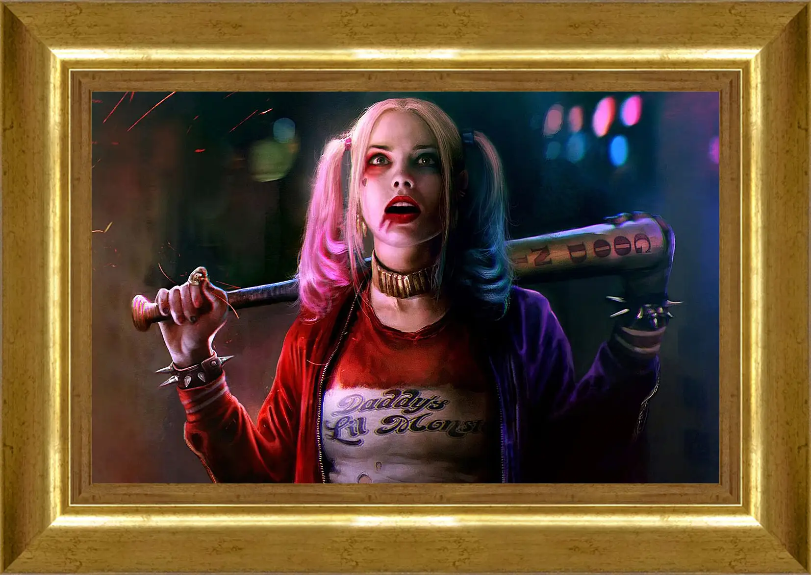 Картина в раме - Харли Квинн (Harley Quinn) с битой