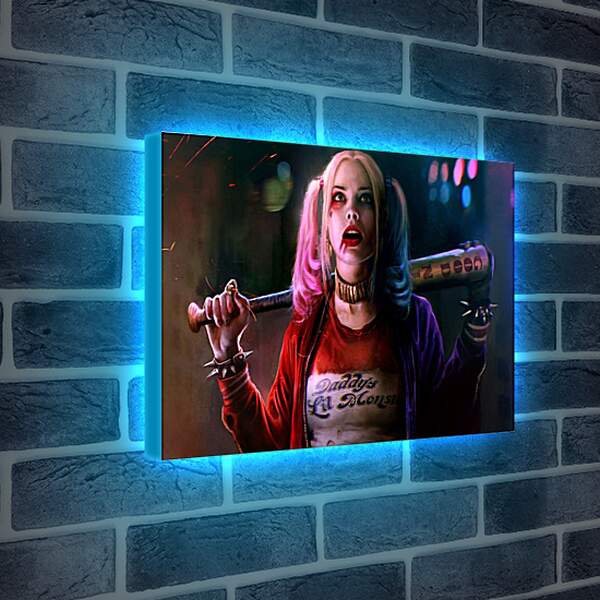 Лайтбокс световая панель - Харли Квинн (Harley Quinn) с битой