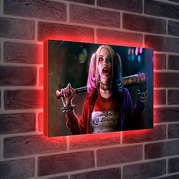 Лайтбокс световая панель - Харли Квинн (Harley Quinn) с битой
