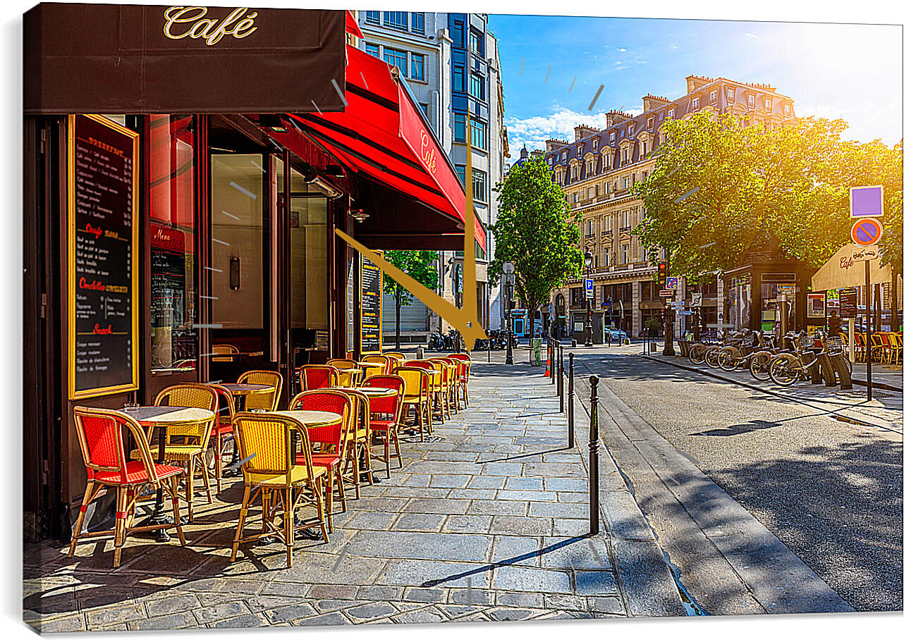 Часы картина - Кафе Парижа