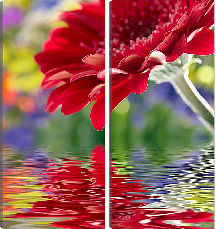 Модульная картина - Отражение цветка