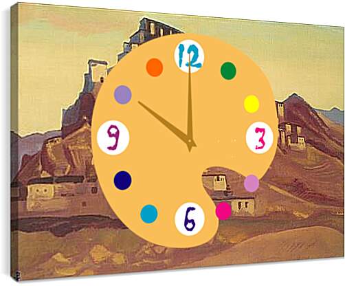 Часы картина - Монастырь Тик-Цзе. Рерих Николай