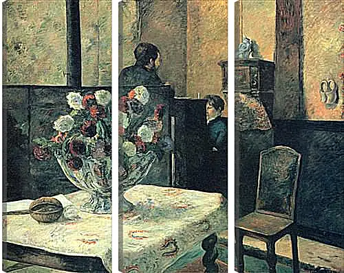 Модульная картина - Painting of an interior at rue Carcel (Carcel Street), Paris. Поль Гоген