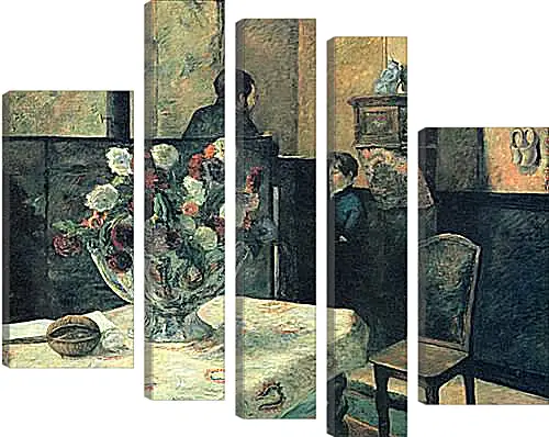 Модульная картина - Painting of an interior at rue Carcel (Carcel Street), Paris. Поль Гоген