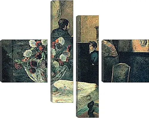 Модульная картина - Painting of an interior at rue Carcel (Carcel Street), Paris. Поль Гоген