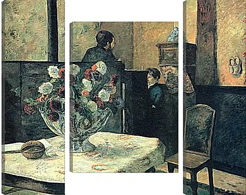 Модульная картина - Painting of an interior at rue Carcel (Carcel Street), Paris. Поль Гоген