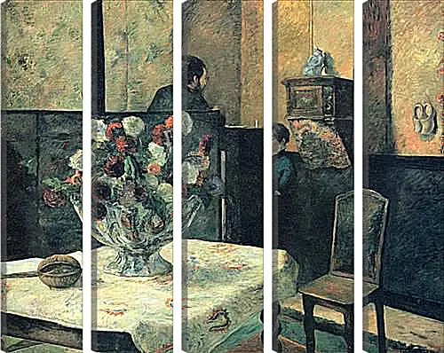 Модульная картина - Painting of an interior at rue Carcel (Carcel Street), Paris. Поль Гоген