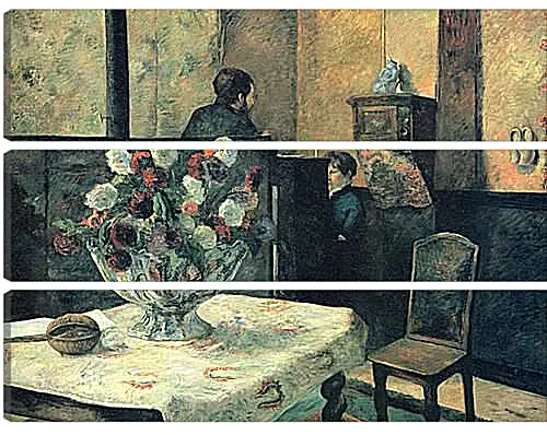 Модульная картина - Painting of an interior at rue Carcel (Carcel Street), Paris. Поль Гоген