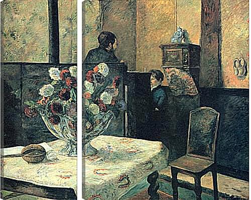 Модульная картина - Painting of an interior at rue Carcel (Carcel Street), Paris. Поль Гоген