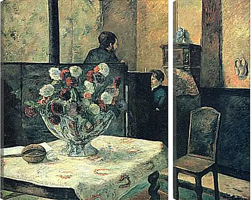 Модульная картина - Painting of an interior at rue Carcel (Carcel Street), Paris. Поль Гоген