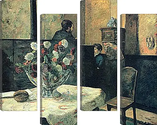 Модульная картина - Painting of an interior at rue Carcel (Carcel Street), Paris. Поль Гоген