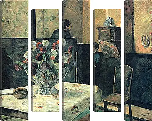 Модульная картина - Painting of an interior at rue Carcel (Carcel Street), Paris. Поль Гоген