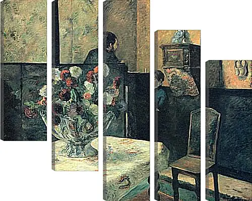 Модульная картина - Painting of an interior at rue Carcel (Carcel Street), Paris. Поль Гоген