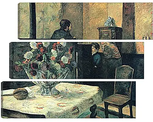 Модульная картина - Painting of an interior at rue Carcel (Carcel Street), Paris. Поль Гоген