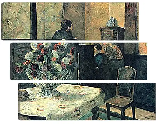 Модульная картина - Painting of an interior at rue Carcel (Carcel Street), Paris. Поль Гоген