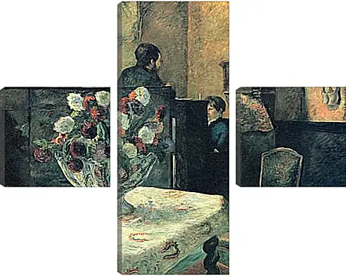 Модульная картина - Painting of an interior at rue Carcel (Carcel Street), Paris. Поль Гоген