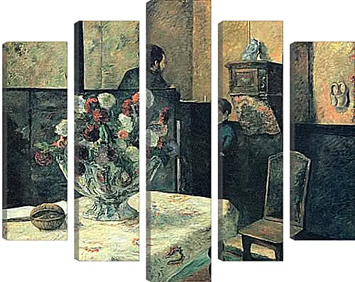 Модульная картина - Painting of an interior at rue Carcel (Carcel Street), Paris. Поль Гоген