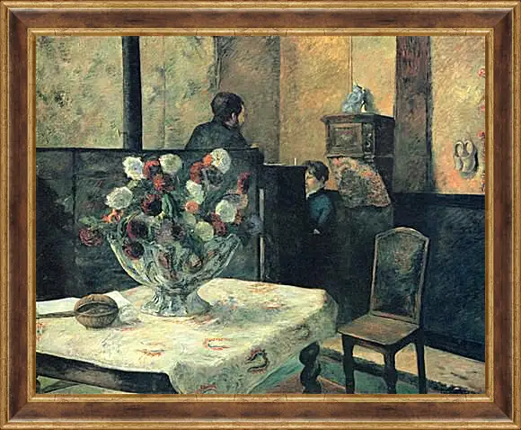 Картина в раме - Painting of an interior at rue Carcel (Carcel Street), Paris. Поль Гоген