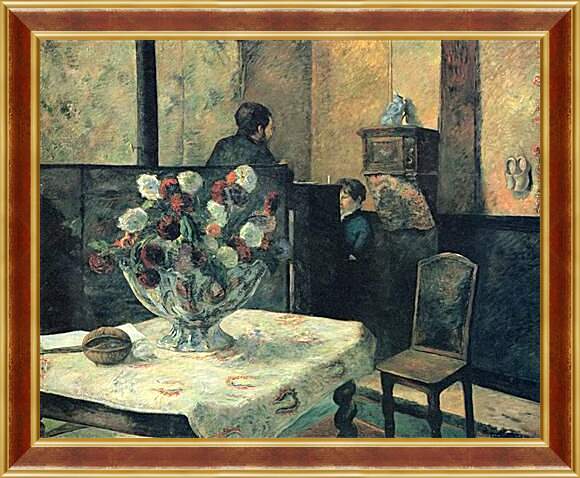 Картина в раме - Painting of an interior at rue Carcel (Carcel Street), Paris. Поль Гоген
