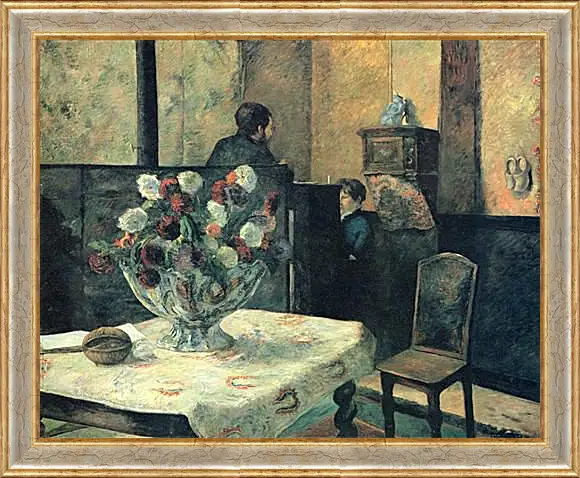 Картина в раме - Painting of an interior at rue Carcel (Carcel Street), Paris. Поль Гоген