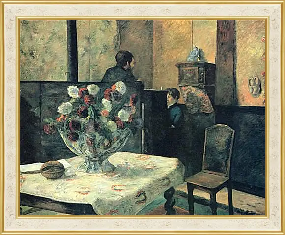 Картина в раме - Painting of an interior at rue Carcel (Carcel Street), Paris. Поль Гоген