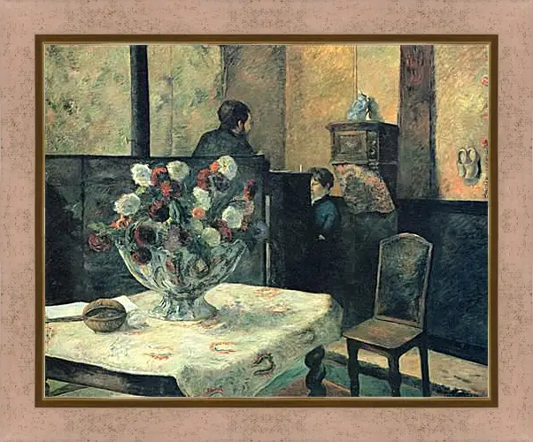 Картина в раме - Painting of an interior at rue Carcel (Carcel Street), Paris. Поль Гоген