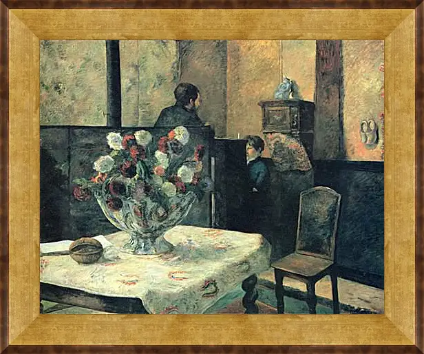 Картина в раме - Painting of an interior at rue Carcel (Carcel Street), Paris. Поль Гоген