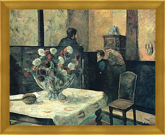 Картина в раме - Painting of an interior at rue Carcel (Carcel Street), Paris. Поль Гоген