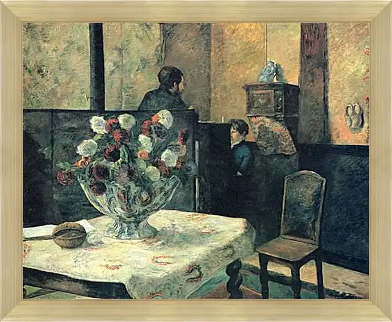 Картина в раме - Painting of an interior at rue Carcel (Carcel Street), Paris. Поль Гоген