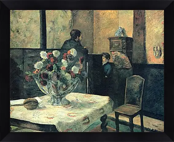 Картина в раме - Painting of an interior at rue Carcel (Carcel Street), Paris. Поль Гоген