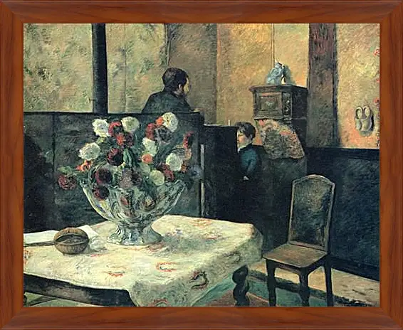 Картина в раме - Painting of an interior at rue Carcel (Carcel Street), Paris. Поль Гоген