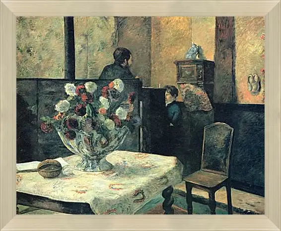 Картина в раме - Painting of an interior at rue Carcel (Carcel Street), Paris. Поль Гоген