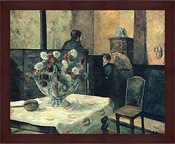 Картина в раме - Painting of an interior at rue Carcel (Carcel Street), Paris. Поль Гоген