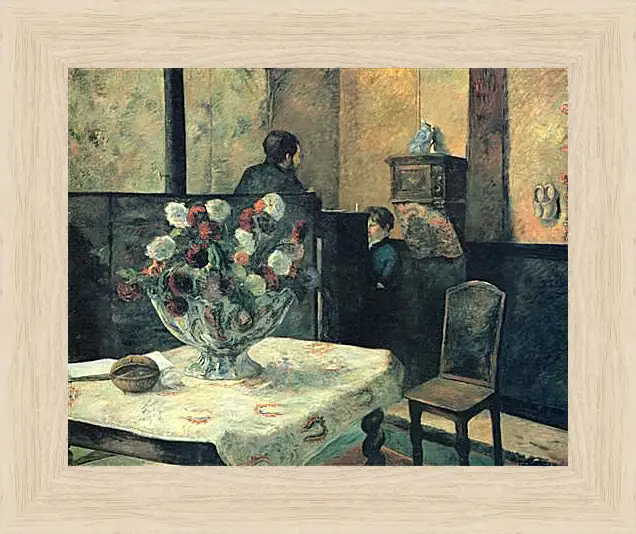 Картина в раме - Painting of an interior at rue Carcel (Carcel Street), Paris. Поль Гоген