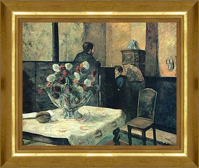 Картина в раме - Painting of an interior at rue Carcel (Carcel Street), Paris. Поль Гоген