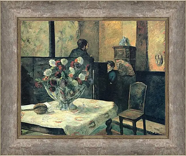 Картина в раме - Painting of an interior at rue Carcel (Carcel Street), Paris. Поль Гоген