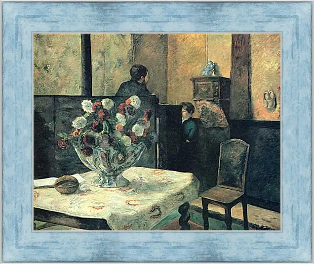 Картина в раме - Painting of an interior at rue Carcel (Carcel Street), Paris. Поль Гоген