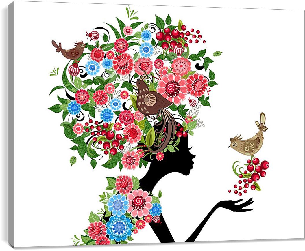Постер и плакат - Девушка и цветы
