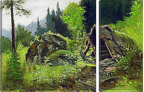 Модульная картина - Шалаш в лесу. Мещерский Арсений
