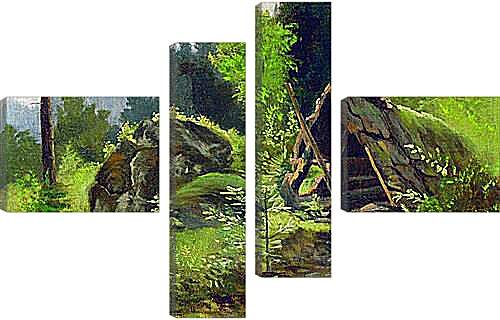 Модульная картина - Шалаш в лесу. Мещерский Арсений