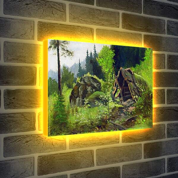 Лайтбокс световая панель - Шалаш в лесу. Мещерский Арсений