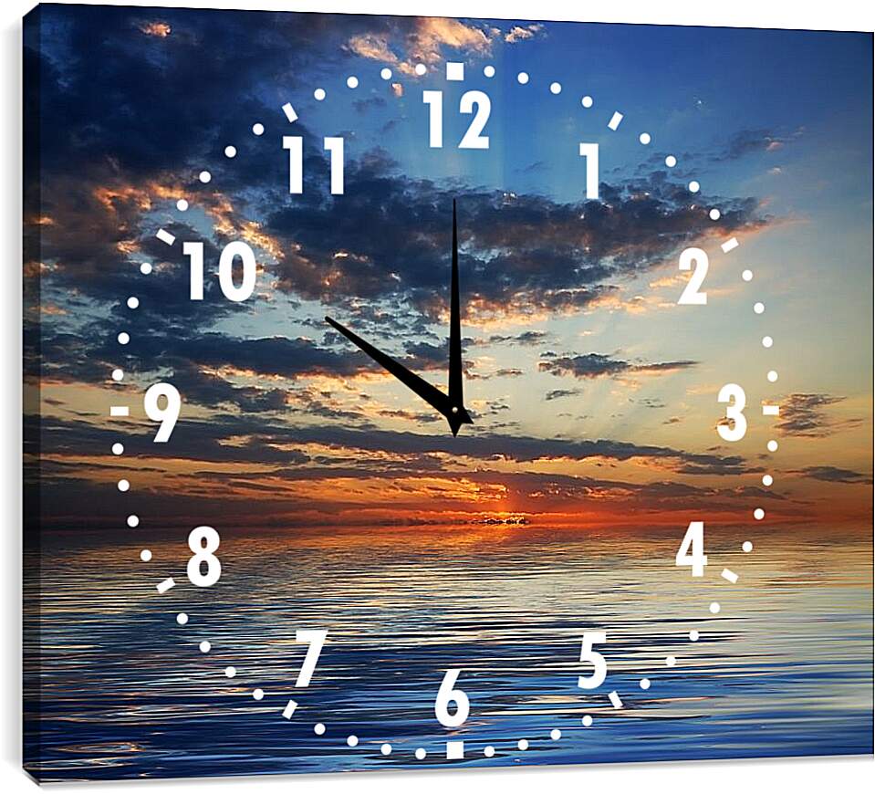 Часы картина - После заката на море