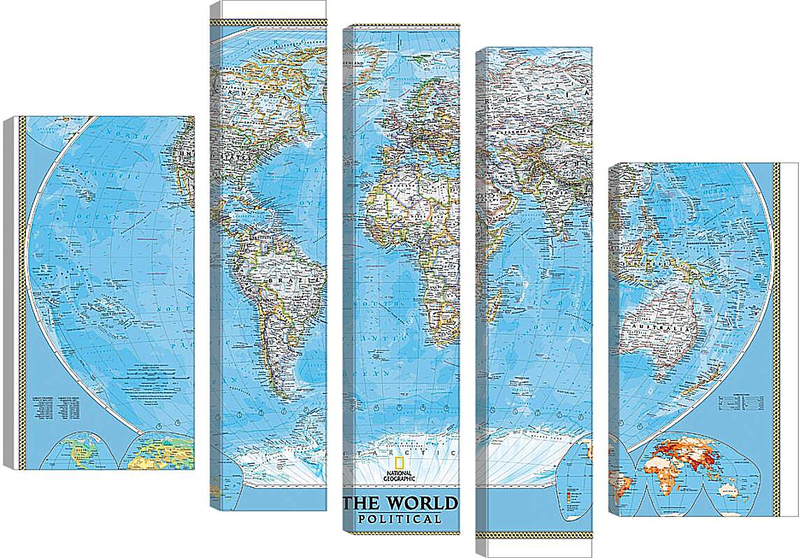 Модульная картина - Политическая карта мира