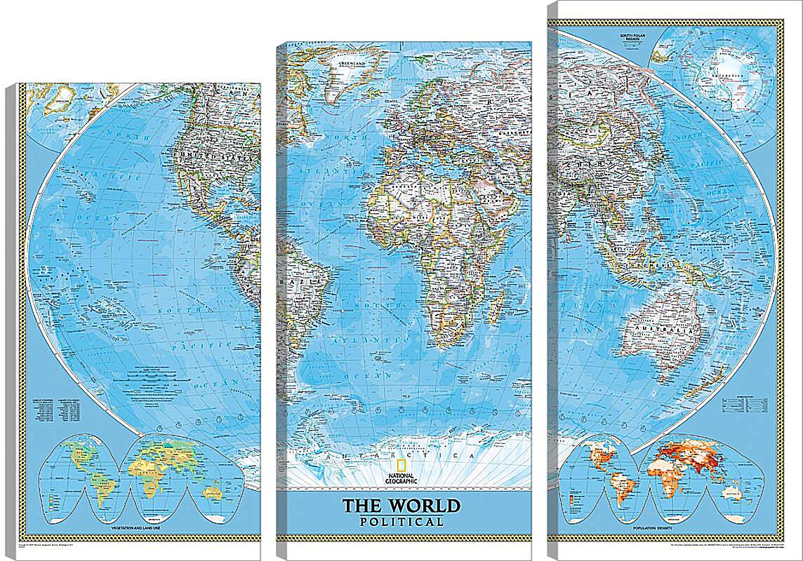 Модульная картина - Политическая карта мира
