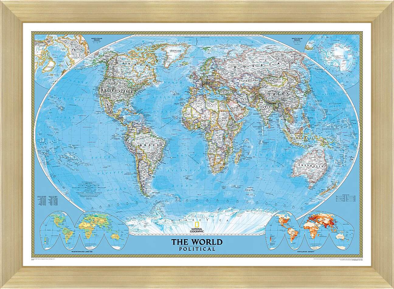 Картина в раме - Политическая карта мира
