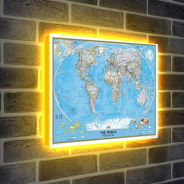 Лайтбокс световая панель - Политическая карта мира